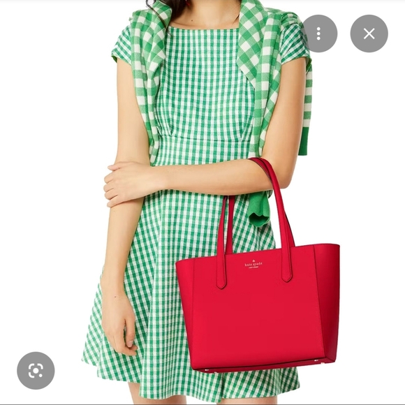NWT Kate Spade Staci Medium Tote Bag In Ruby Red With Dust Bag KG473 - Picture 3 of 12